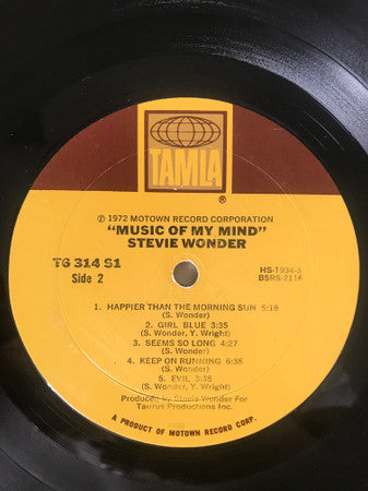 Stevie Wonder - Music Of My Mind (Vinyl, LP, Album, Reissue, Stereo) Very Good Plus (VG+) / Very Good (VG)