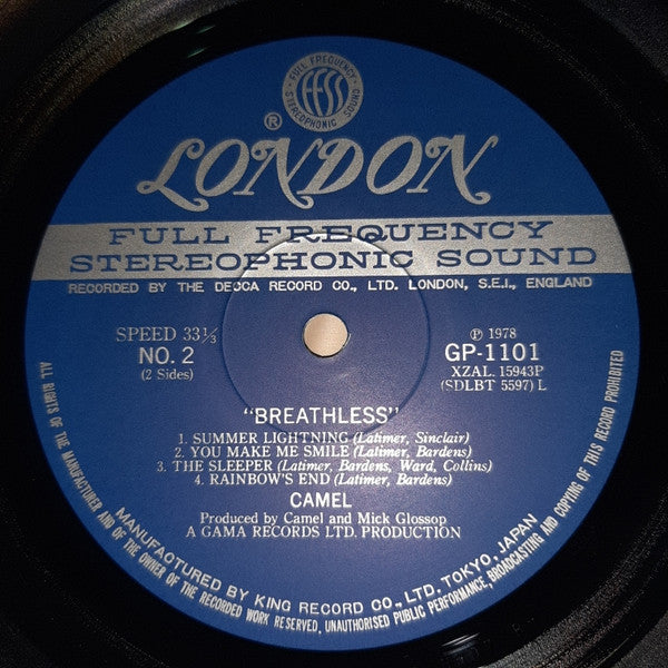 Camel - Breathless (Vinyl, LP, Album) Very Good Plus (VG+) / Good Plus (G+)