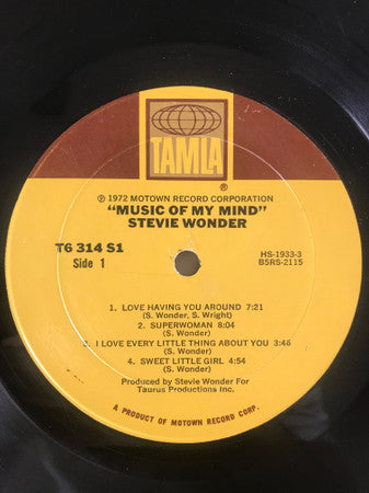 Stevie Wonder - Music Of My Mind (Vinyl, LP, Album, Reissue, Stereo) Very Good Plus (VG+) / Very Good (VG)