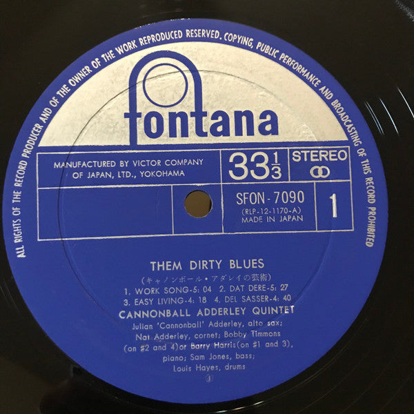 The Cannonball Adderley Quintet - Them Dirty Blues (Vinyl, LP, Album, Stereo) Very Good (VG) / Very Good (VG)
