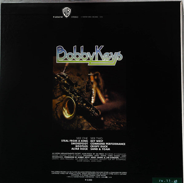 Bobby Keys - Bobby Keys (Vinyl, LP, Album, Promo) Near Mint (NM or M-) / Very Good (VG)