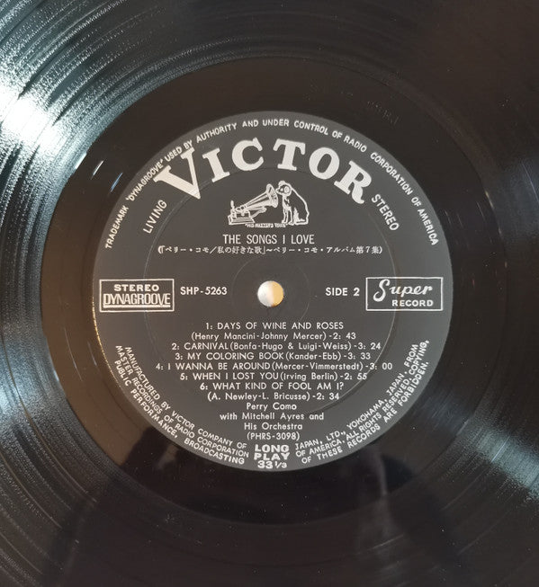 Perry Como - The Songs I Love (Vinyl, LP, Album, Stereo) Very Good (VG) / Very Good Plus (VG+)