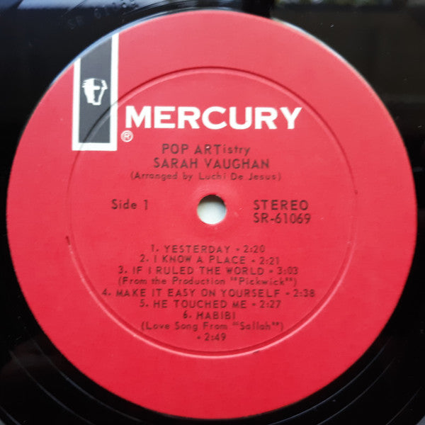 Sarah Vaughan - Pop Artistry (Vinyl, LP, Album, Stereo) Very Good (VG) / Good Plus (G+)