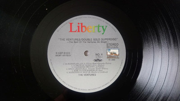 The Ventures - The Best Of The Ventures On Stage (2xVinyl, LP, Compilation, Repress, Stereo) Good Plus (G+) / Good (G)