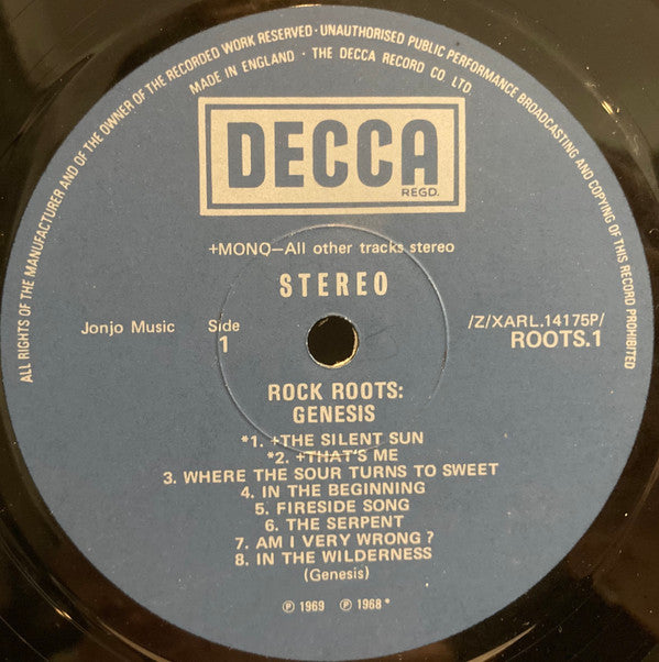 Genesis - Rock Roots (Vinyl, LP, Album, Reissue, Stereo, Mono) Very Good Plus (VG+) / Very Good (VG)