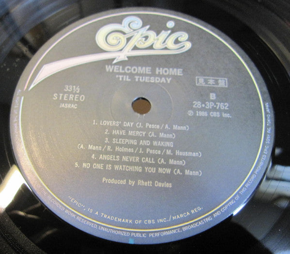 'Til Tuesday - Welcome Home (Vinyl, LP, Album, Promo) Very Good Plus (VG+) / Very Good (VG)