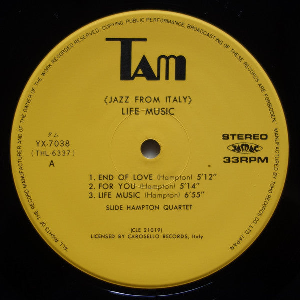 Slide Hampton Quartet - Life Music (Vinyl, LP, Album) Near Mint (NM or M-) / Very Good Plus (VG+)