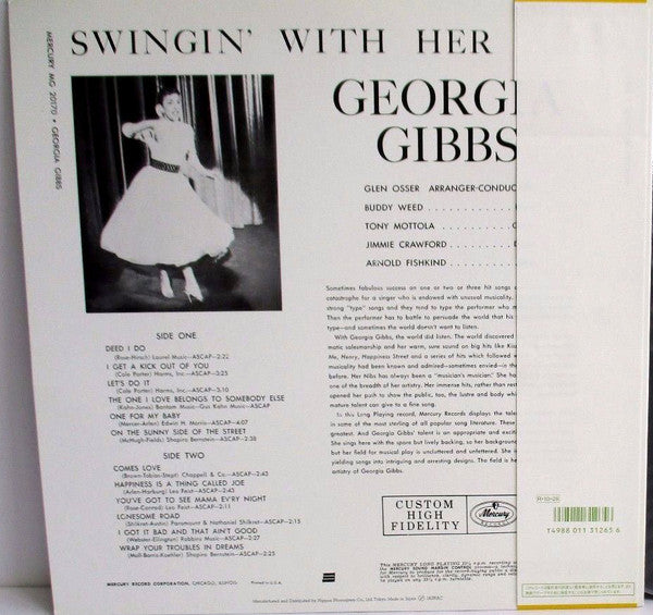 Georgia Gibbs - Swinging With Her Nibs (Vinyl, LP, Album, Repress) Very Good Plus (VG+) / Very Good Plus (VG+)