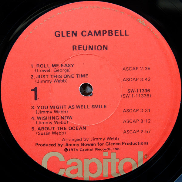 Glen Campbell - Reunion: The Songs Of Jimmy Webb (Vinyl, LP, Album) Good Plus (G+) / Very Good (VG)