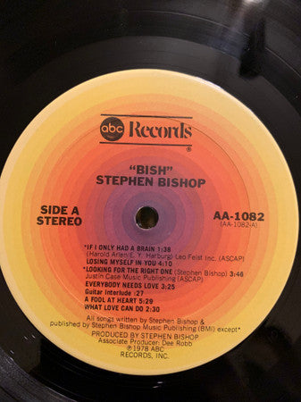 Stephen Bishop - Bish (Vinyl, LP, Album) Very Good Plus (VG+) / Very Good Plus (VG+)
