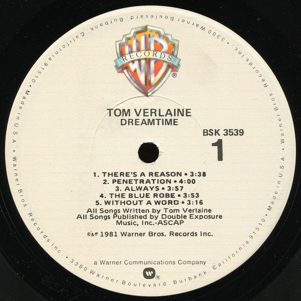 Tom Verlaine - Dreamtime (Vinyl, LP, Album) Good Plus (G+) / Very Good Plus (VG+)