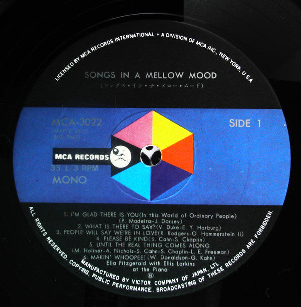 Ella Fitzgerald - Ella - Songs In A Mellow Mood (Vinyl, LP, Album, Mono) Very Good Plus (VG+) / Good Plus (G+)