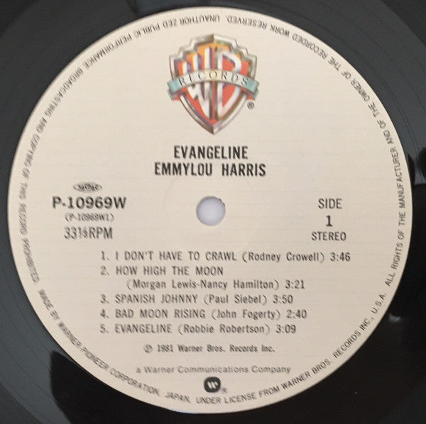 Emmylou Harris - Evangeline (Vinyl, LP, Album) Very Good Plus (VG+) / Very Good Plus (VG+)
