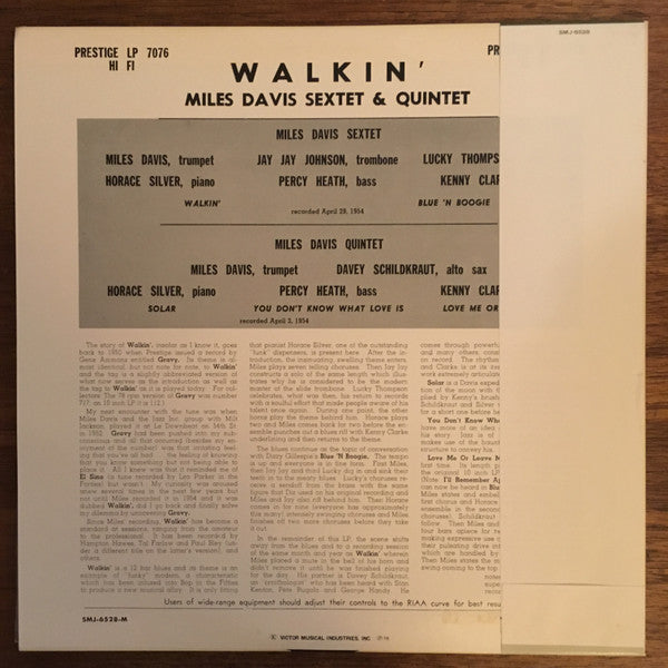 Miles Davis All Stars - Walkin' (Vinyl, LP, Album, Compilation, Rei...