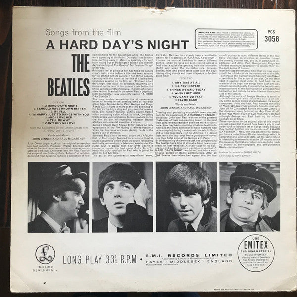 The Beatles - A Hard Day's Night (Vinyl, LP, Album, Stereo, Reissue) Very Good Plus (VG+) / Very Good (VG)