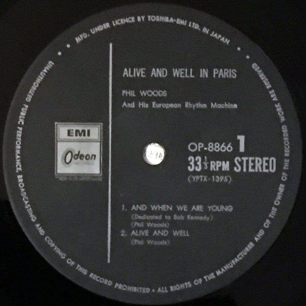 Phil Woods And His European Rhythm Machine - Alive And Well In Paris (Vinyl, LP, Album) Good Plus (G+) / Good (G)