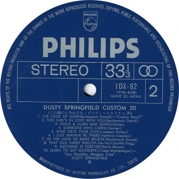 Dusty Springfield - Custom 20 (Vinyl, LP, Compilation, Stereo) Near Mint (NM or M-) / Very Good (VG)