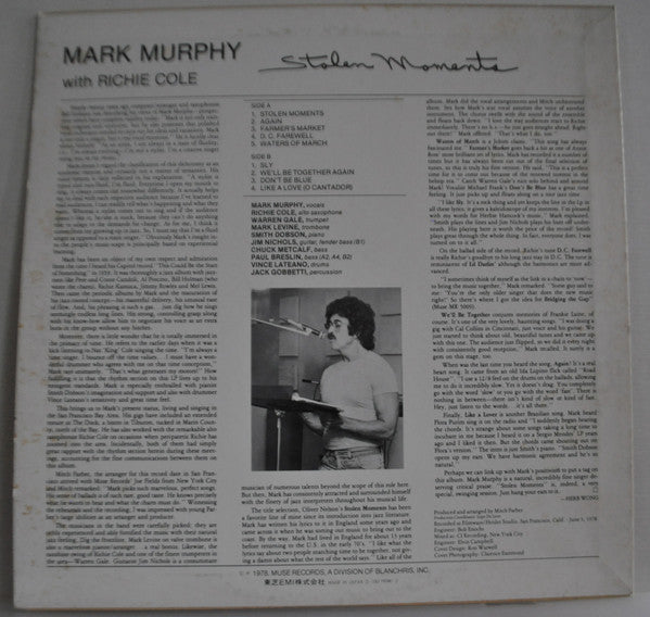 Mark Murphy - Stolen Moments (Vinyl, LP, Album) Very Good Plus (VG+) / Very Good Plus (VG+)