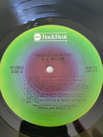 O.V. Wright - Memphis Unlimited (Vinyl, LP, Stereo) Good Plus (G+) / Very Good (VG)