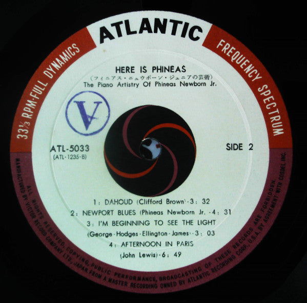 Phineas Newborn Jr. - Here Is Phineas (The Piano Artistry Of Phineas Newborn Jr.) = ヒア・イズ・フィニアス (Vinyl, LP, Album, Mono) Very Good Plus (VG+) / Very Good Plus (VG+)