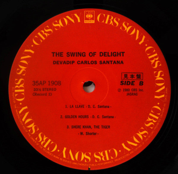 Carlos Santana - The Swing Of Delight (2xVinyl, LP, Album, Promo, Stereo) Near Mint (NM or M-) / Very Good (VG)