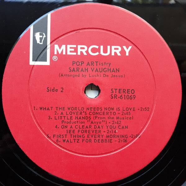 Sarah Vaughan - Pop Artistry (Vinyl, LP, Album, Stereo) Very Good (VG) / Good Plus (G+)