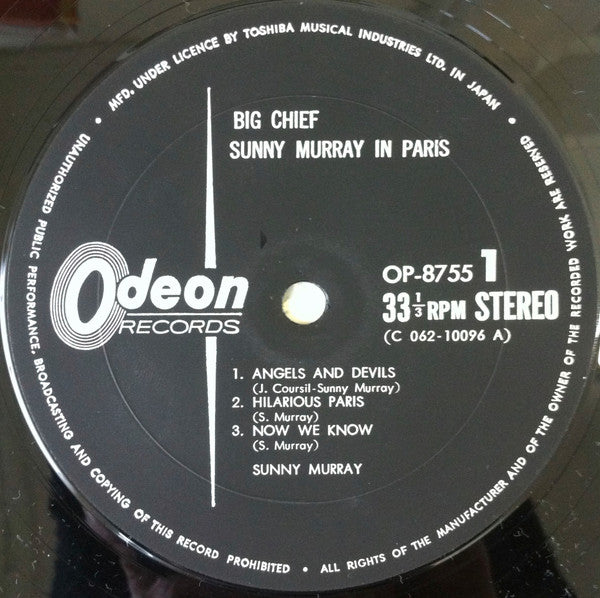Sunny Murray - Big Chief - Sunny Murray In Paris (Vinyl, LP, Album) Very Good Plus (VG+) / Very Good Plus (VG+)