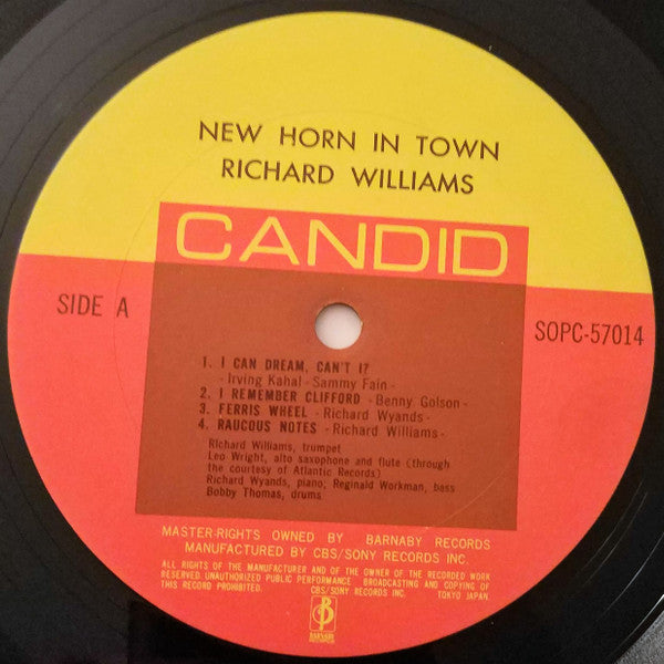 Richard Williams - New Horn In Town (Vinyl, LP, Album) Very Good Plus (VG+) / Very Good Plus (VG+)
