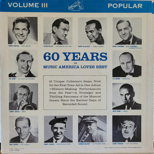 Various - 60 Years Of Music America Loves Best -- Popular -- Volume III (Vinyl, LP, Compilation) Very Good Plus (VG+) / Very Good Plus (VG+)