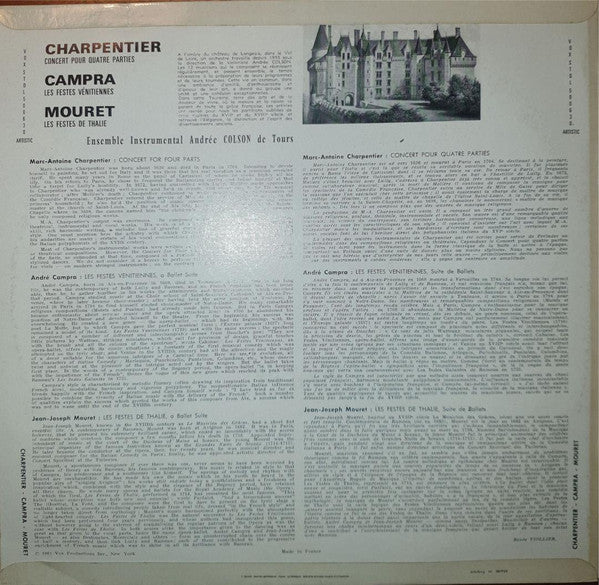 Marc Antoine Charpentier - Charpentier - Campra - Mouret (Vinyl, LP, Stereo) Very Good Plus (VG+) / Very Good Plus (VG+)