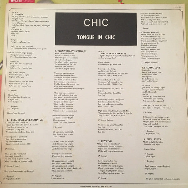 Chic - Tongue In Chic (Vinyl, LP, Album)