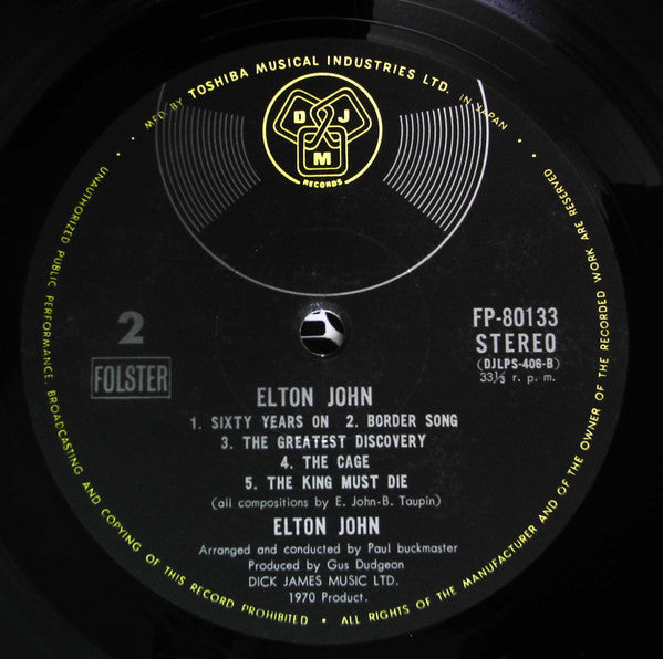 Elton John - Elton John (Vinyl, LP, Album, Stereo)