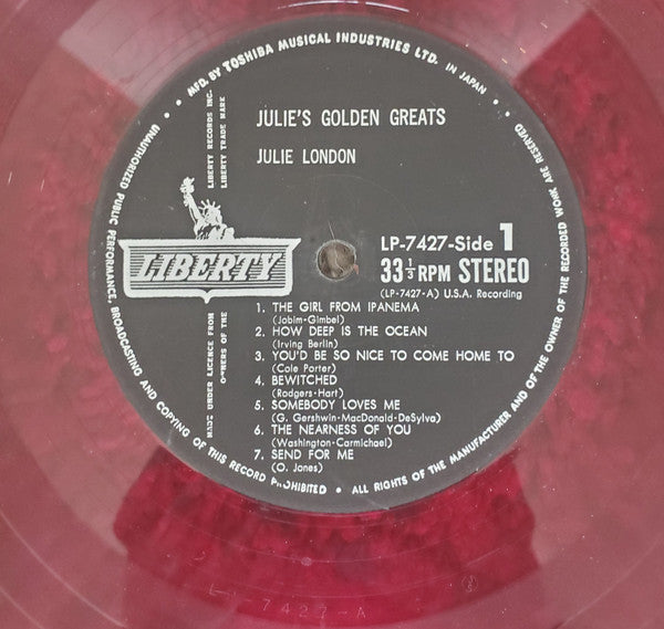 Julie London - Julie's Golden Greats (Vinyl, LP, Compilation, Stereo) Good Plus (G+) / Very Good (VG)