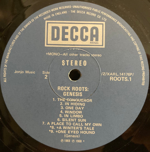 Genesis - Rock Roots (Vinyl, LP, Album, Reissue, Stereo, Mono) Very Good Plus (VG+) / Very Good (VG)