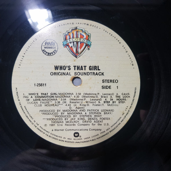 Madonna - Who's That Girl (Original Motion Picture Soundtrack) (Vinyl, LP, Album) Very Good (VG) / Very Good (VG)