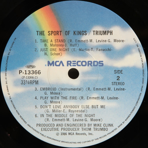 Triumph (2) - The Sport Of Kings (Vinyl, LP, Album) Very Good (VG) / Very Good Plus (VG+)