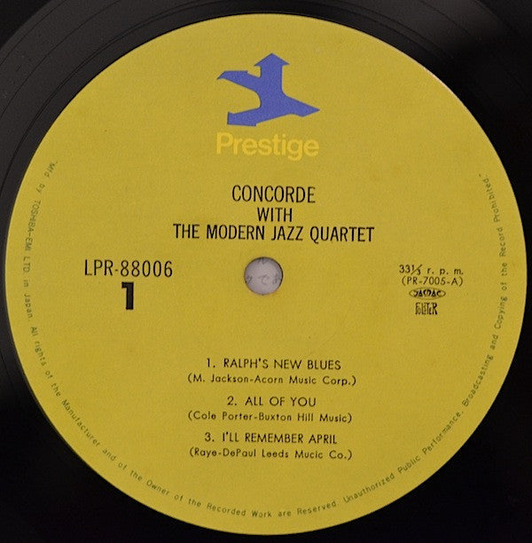 The Modern Jazz Quartet - Concorde (Vinyl, LP, Album, Reissue, Mono)
