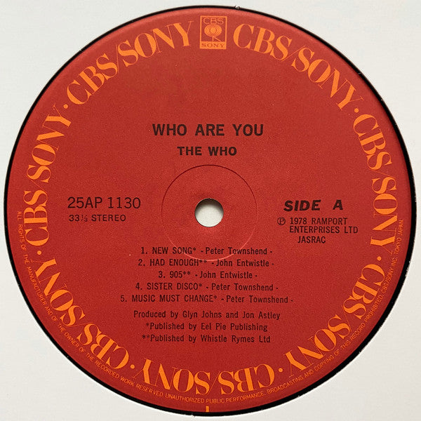 The Who - Who Are You (Vinyl, LP, Album, Stereo) Very Good Plus (VG+) / Very Good Plus (VG+)