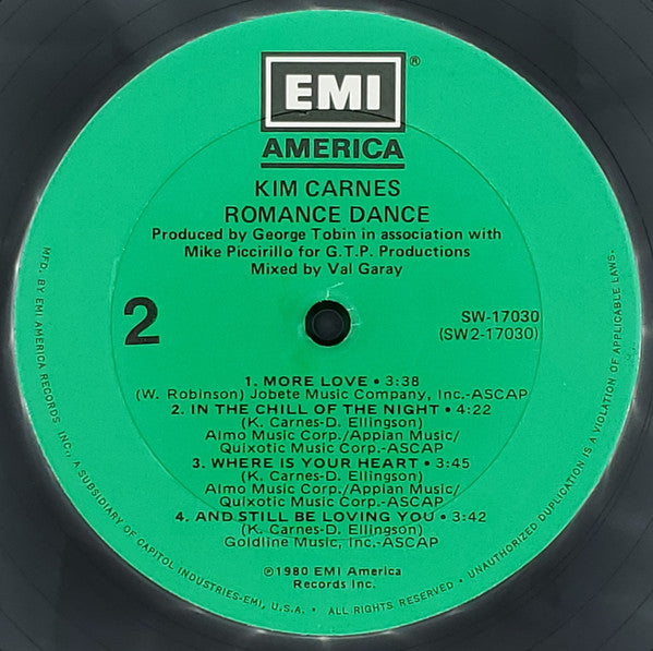 Kim Carnes - Romance Dance (Vinyl, LP, Album) Very Good (VG) / Good Plus (G+)