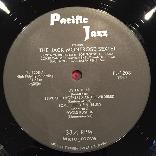 Jack Montrose Sextet - Jack Montrose Sextet (Vinyl, LP, Album, Reissue, Mono) Very Good (VG) / Good Plus (G+)