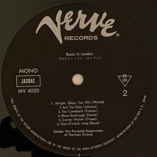 Count Basie Orchestra - Basie In London (Vinyl, LP, Album, Reissue, Mono) Very Good Plus (VG+) / Very Good Plus (VG+)