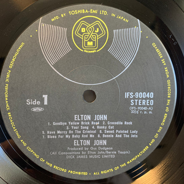 Elton John - Best 20 (Vinyl, LP, Compilation, Stereo)
