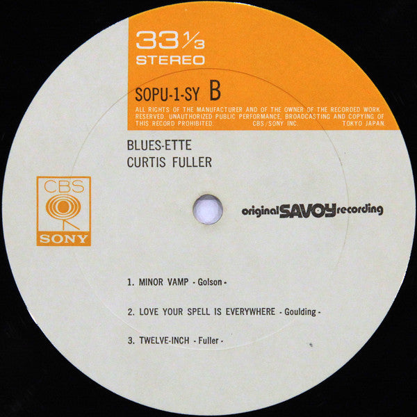 Curtis Fuller's Quintet - Blues-ette (Vinyl, LP, Album, Reissue, St...