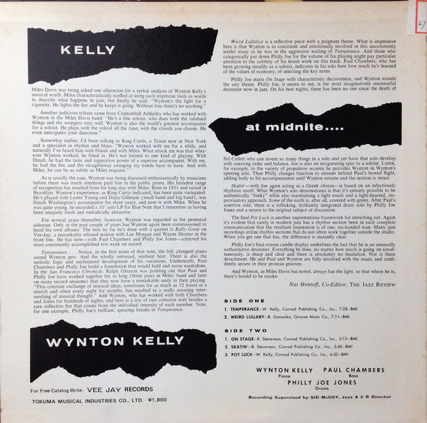 Wynton Kelly - Kelly At Midnite = ケリー・アット・ミドナイト (Vinyl, LP, Album, ...