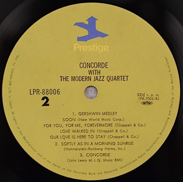 The Modern Jazz Quartet - Concorde (Vinyl, LP, Album, Reissue, Mono)