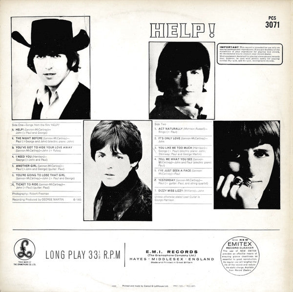The Beatles - Help! (Vinyl, LP, Album, Stereo, Reissue) Very Good (VG) / Good Plus (G+)