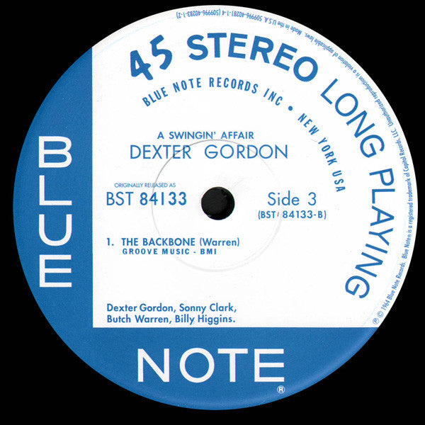 Dexter Gordon - A Swingin' Affair (2xVinyl, LP, 45 RPM, Album, Limited Edition, Numbered, Reissue, Remastered, Stereo) Very Good (VG) / Very Good Plus (VG+)