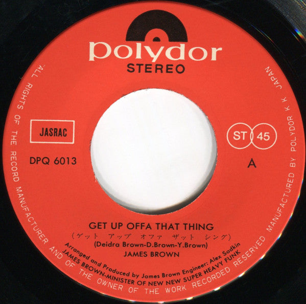 James Brown - Get Up Offa That Thing (Vinyl, 7", 45 RPM, Stereo) Very Good (VG) / Good (G)
