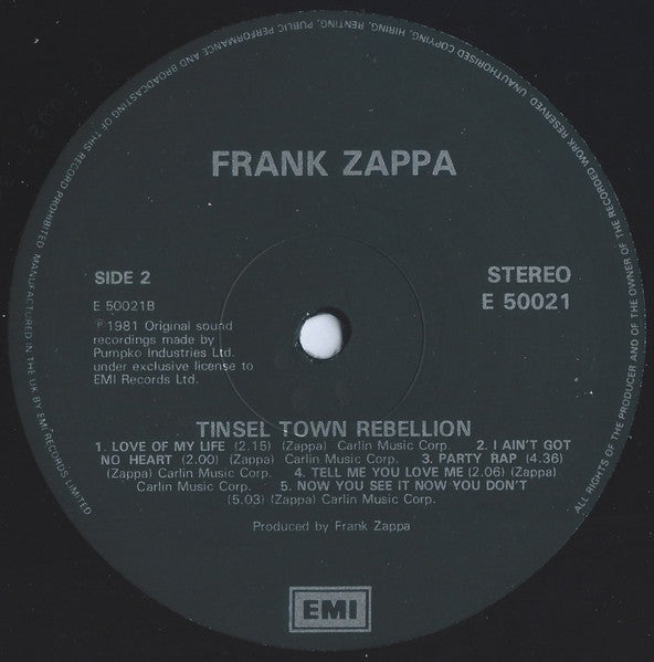 Frank Zappa - Tinseltown Rebellion (2xVinyl, LP, Album, Remastered) Very Good Plus (VG+) / Very Good Plus (VG+)