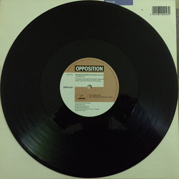 Opposition - Someone To Talk To (Extended Version) (Vinyl, 12", 45 RPM) Very Good Plus (VG+) / Very Good Plus (VG+)